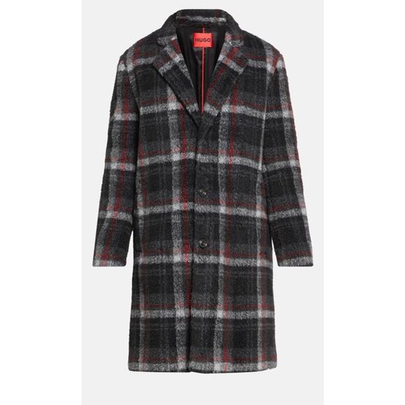 $595 Retail Price. New Men's HUGO BOSS lined coat size XXL black red grey - Picture 3 of 3